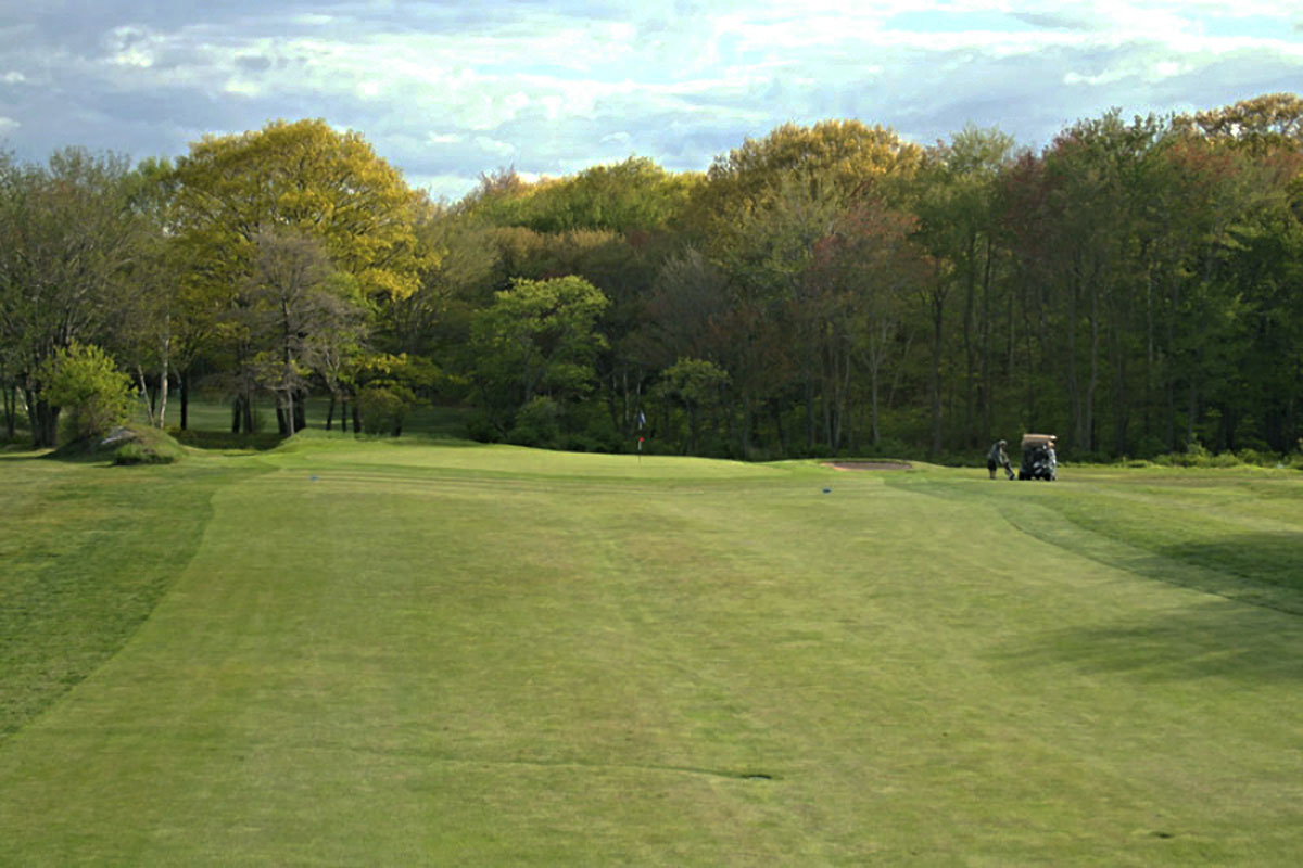 The eighth green at Rockport Golf Club